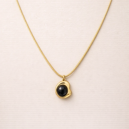 18k Gold Plated Eclipse Drop Anti Tarnish Necklace