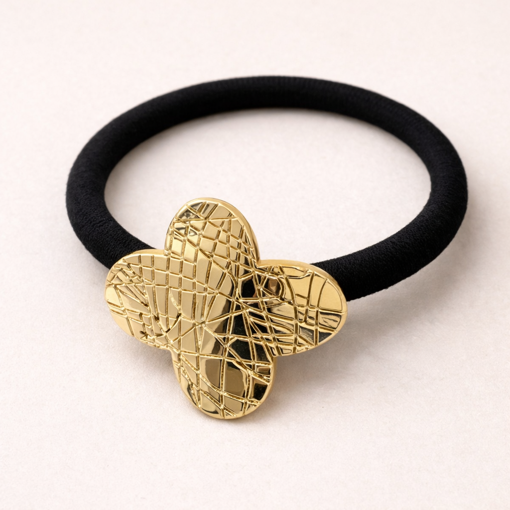 18k Gold Plated Flower Knot Hair Tie