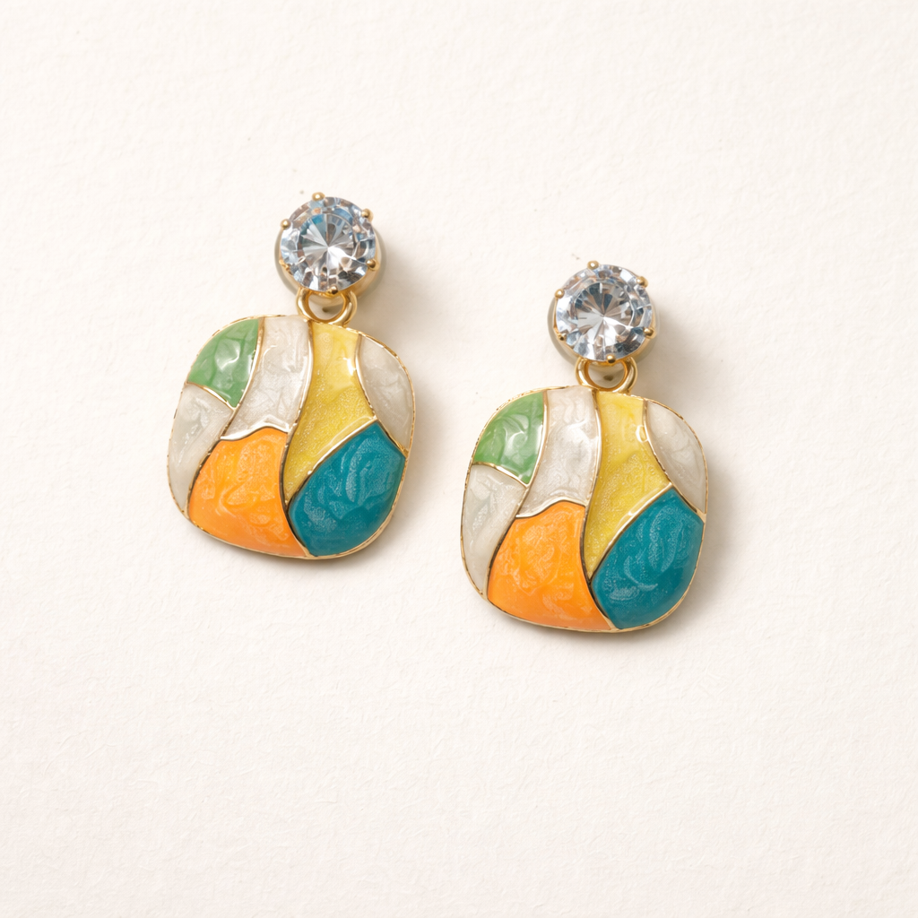 Sterling Square Studs Earring