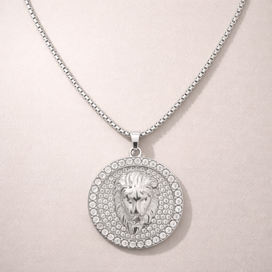 Men - Titanium Lions Head Anti Tarnish Necklace