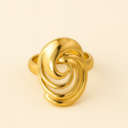 18K Gold Plated Radiant Spiral Ring