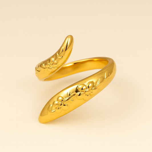 18K Gold Plated Spring Curl Ring