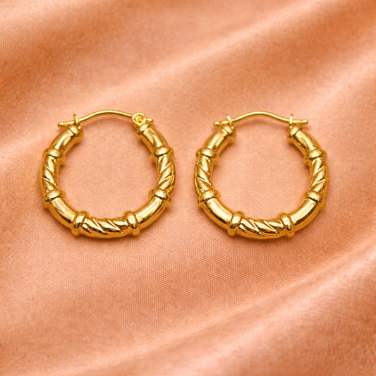 18K Gold Plated Virelle Heritage Gold Hoop Earrings