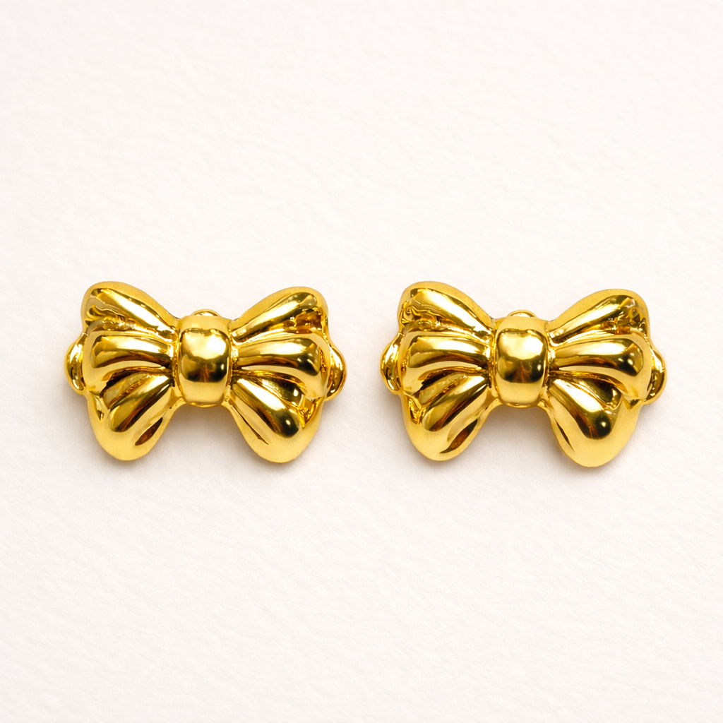 18k gold plated Anti Tarnish Chunky Bow Earring