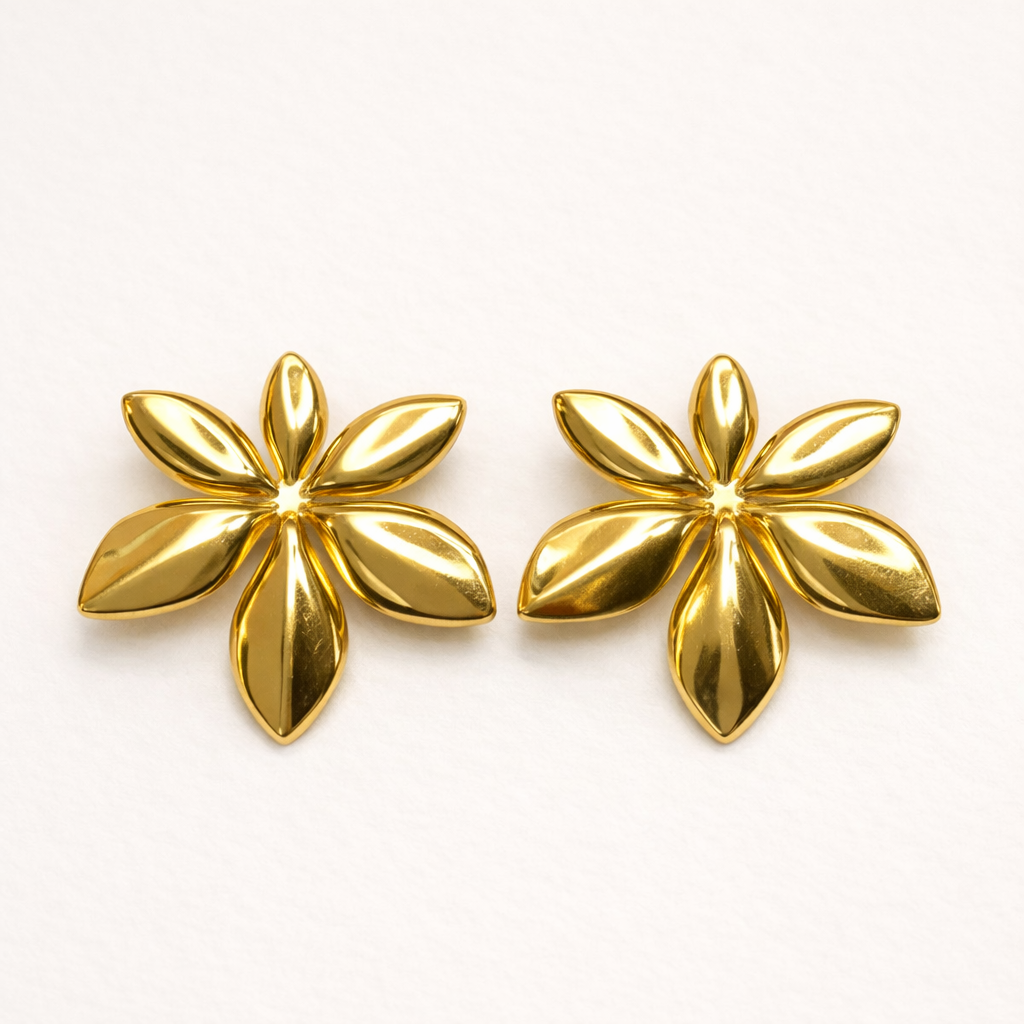 18k gold plated Anti Tarnish Ethereal Floral Earring