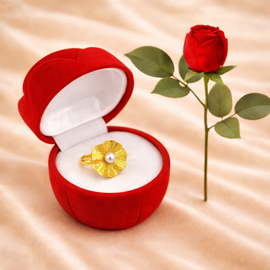 18K Gold Plated Petaline Bloom Ring for Women