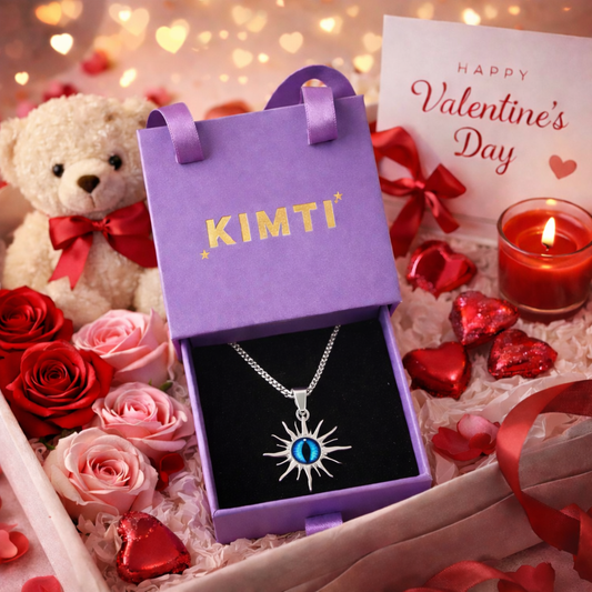 Men - Blue Evil Eye Sun Pendant Necklace