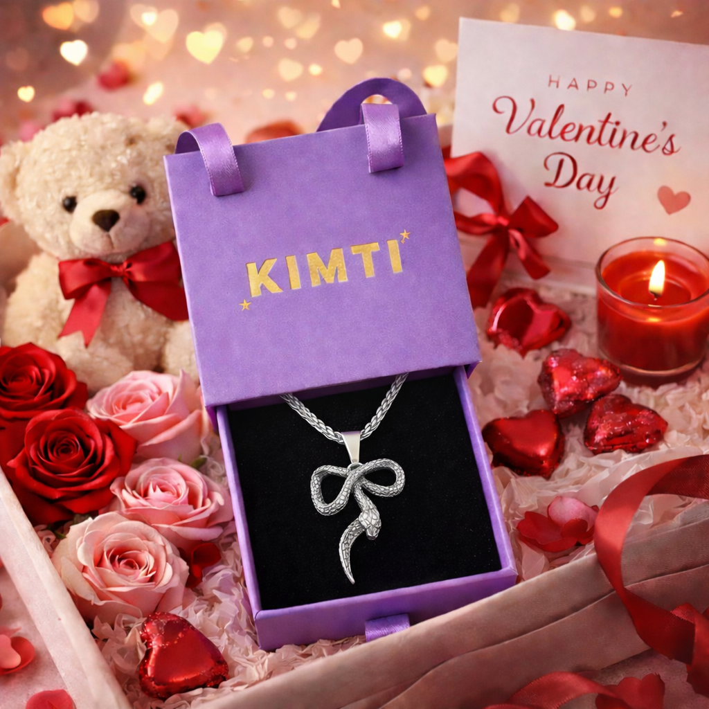 Men - Snake Bow Pendant Stainless Steel Necklace