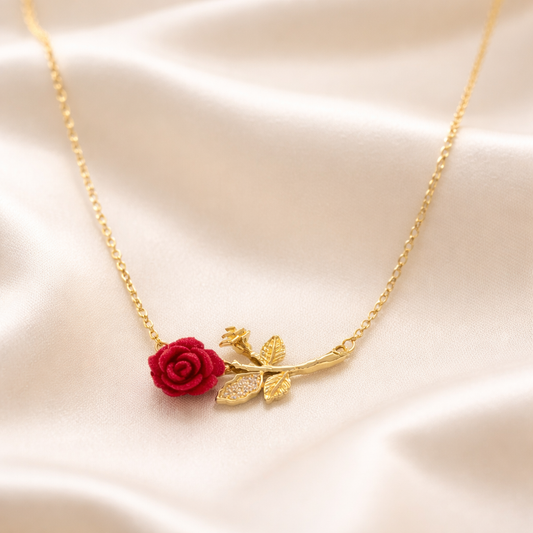 18K Gold Plated Rosette of Love Necklace