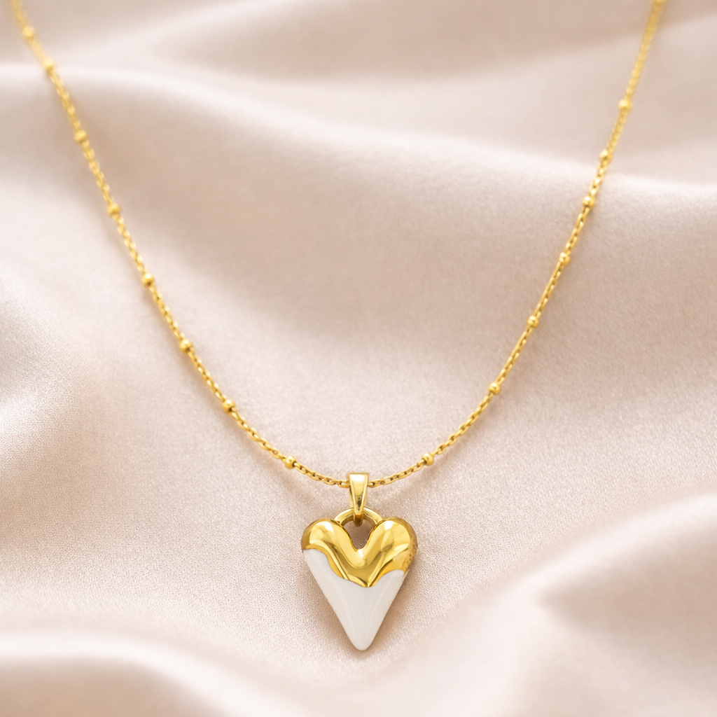 18K Gold Plated Heart Charm Necklace