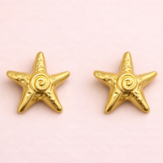 18k Gold Plated Coastal Chic Star Anti Tarnish Earrings