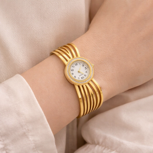 Gold Plated Anti-Tarnish LuxeLattice Timepiece Watch