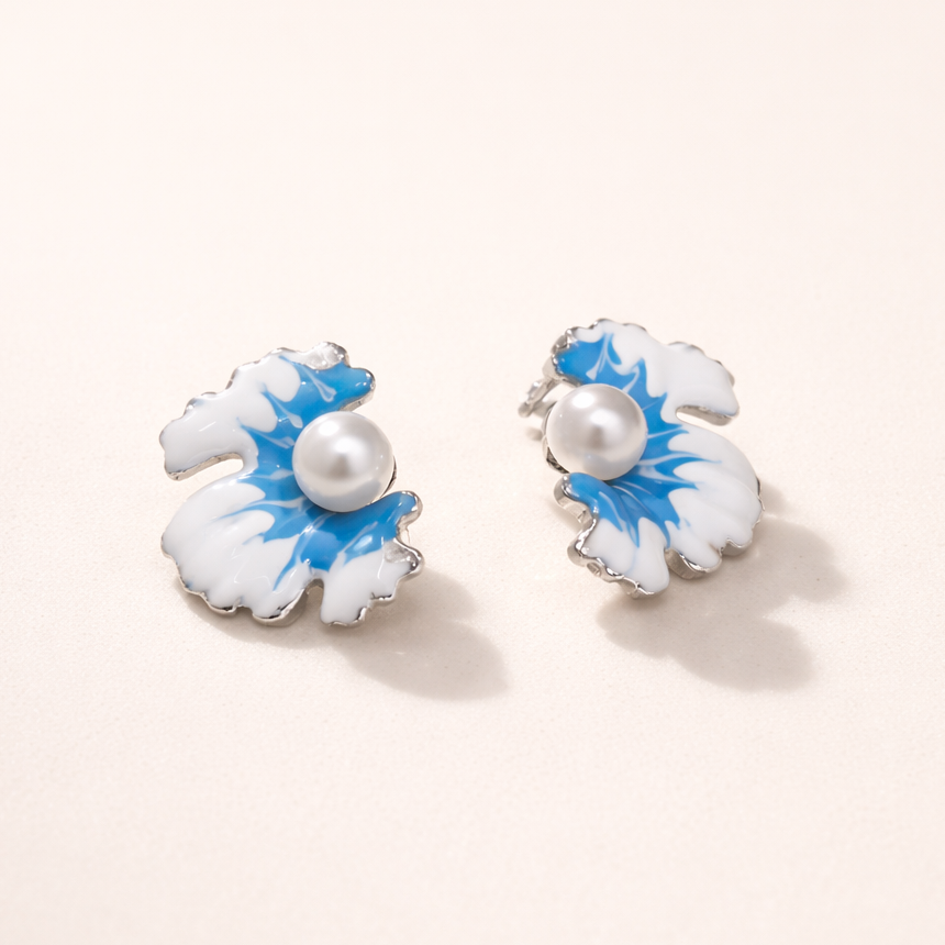 Floral with Shiny Pearls Enamel