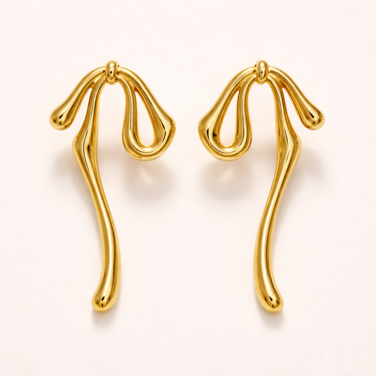 18k Gold Plated Velora Ribbon Luxe Earrings