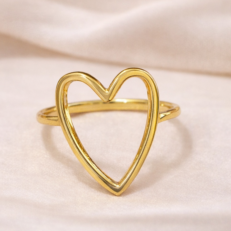 18k Gold Plated Heart of Gold Ring