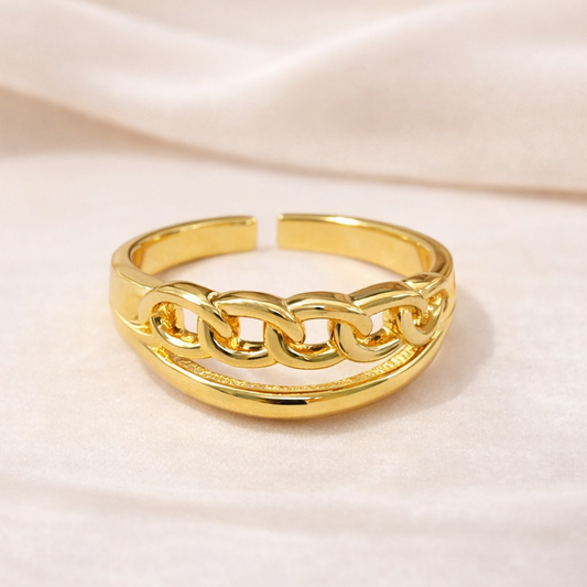 18k Gold Plated Gilded Bond Ring