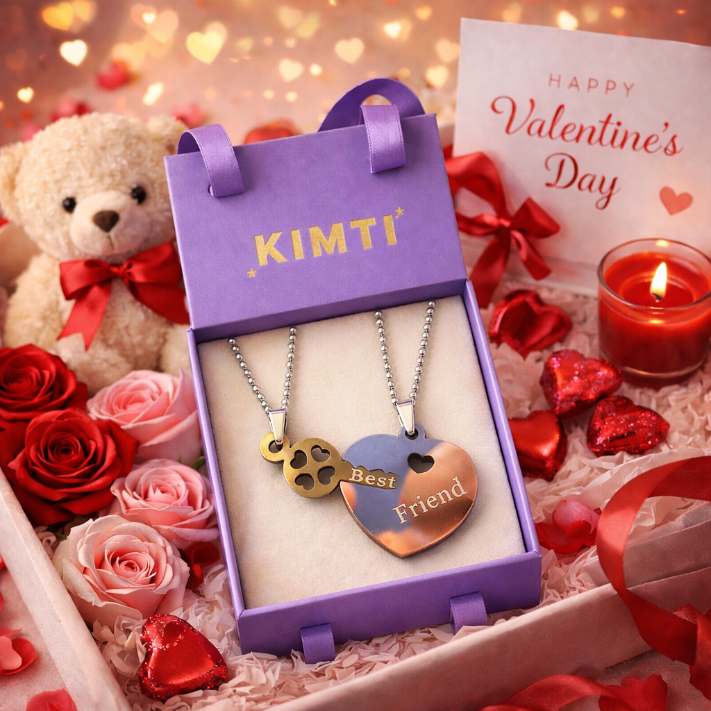 Best Friend Key Heart Matching Necklace