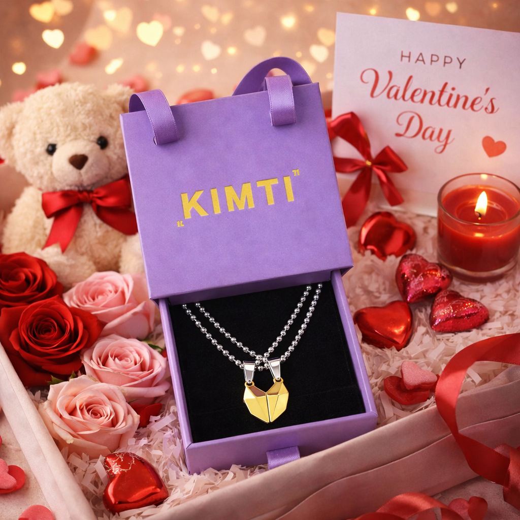 Golden Split Heart Matching Love Chain