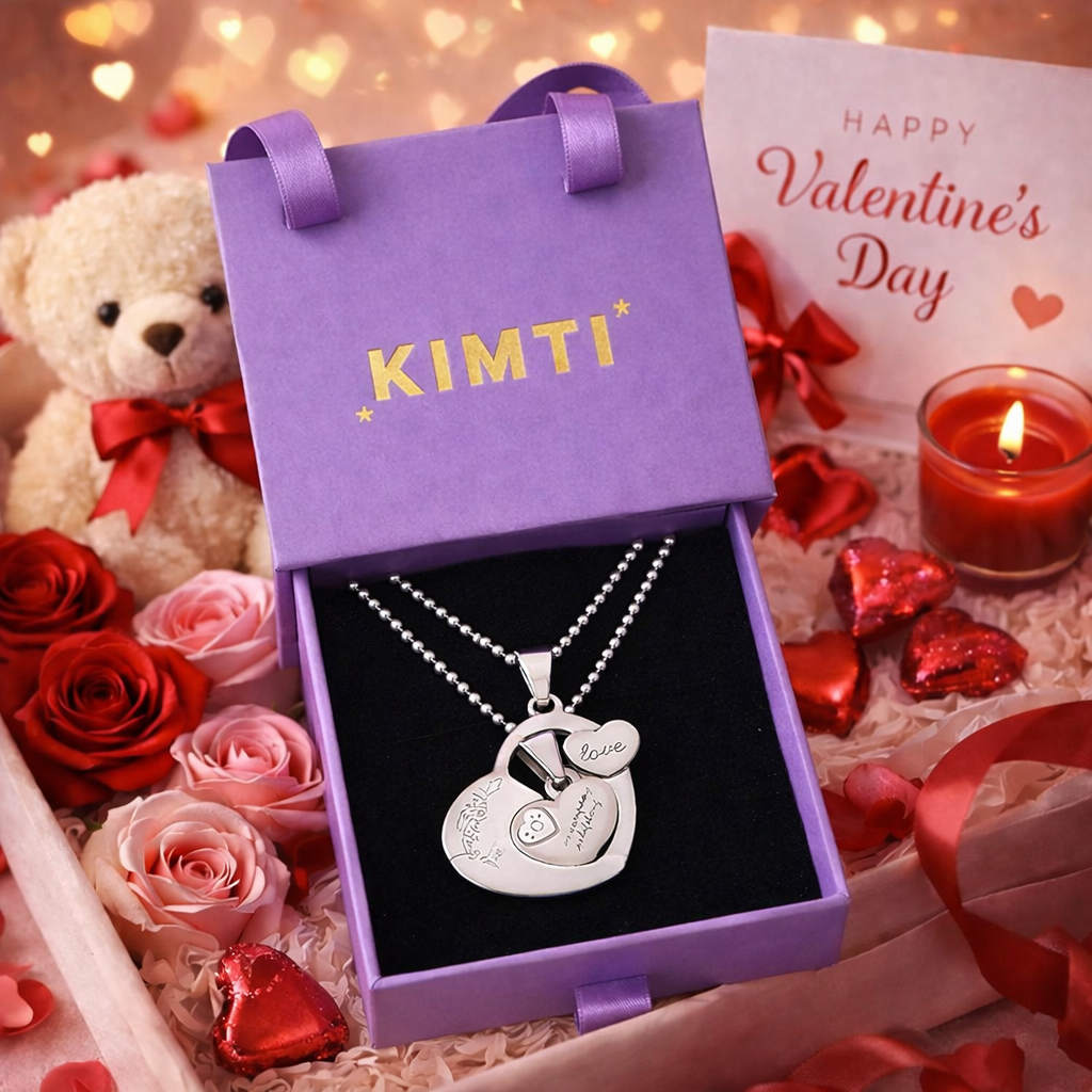 Heart Lock Love Key Pendant Couple Necklace