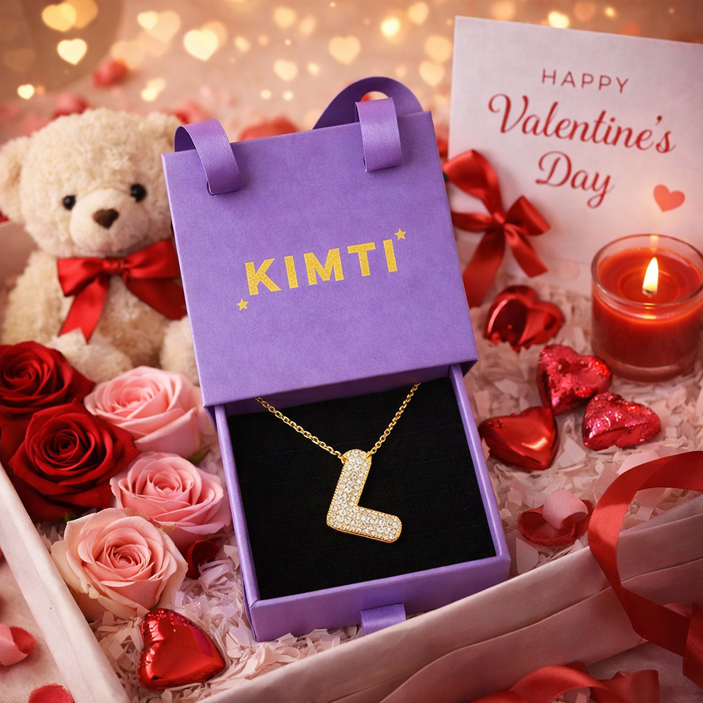 18k Gold Plated L Bubble Letter Necklace