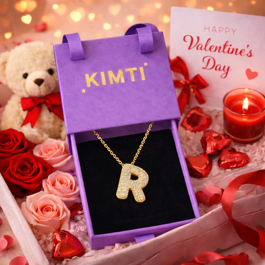 18k Gold Plated R Initial Necklace