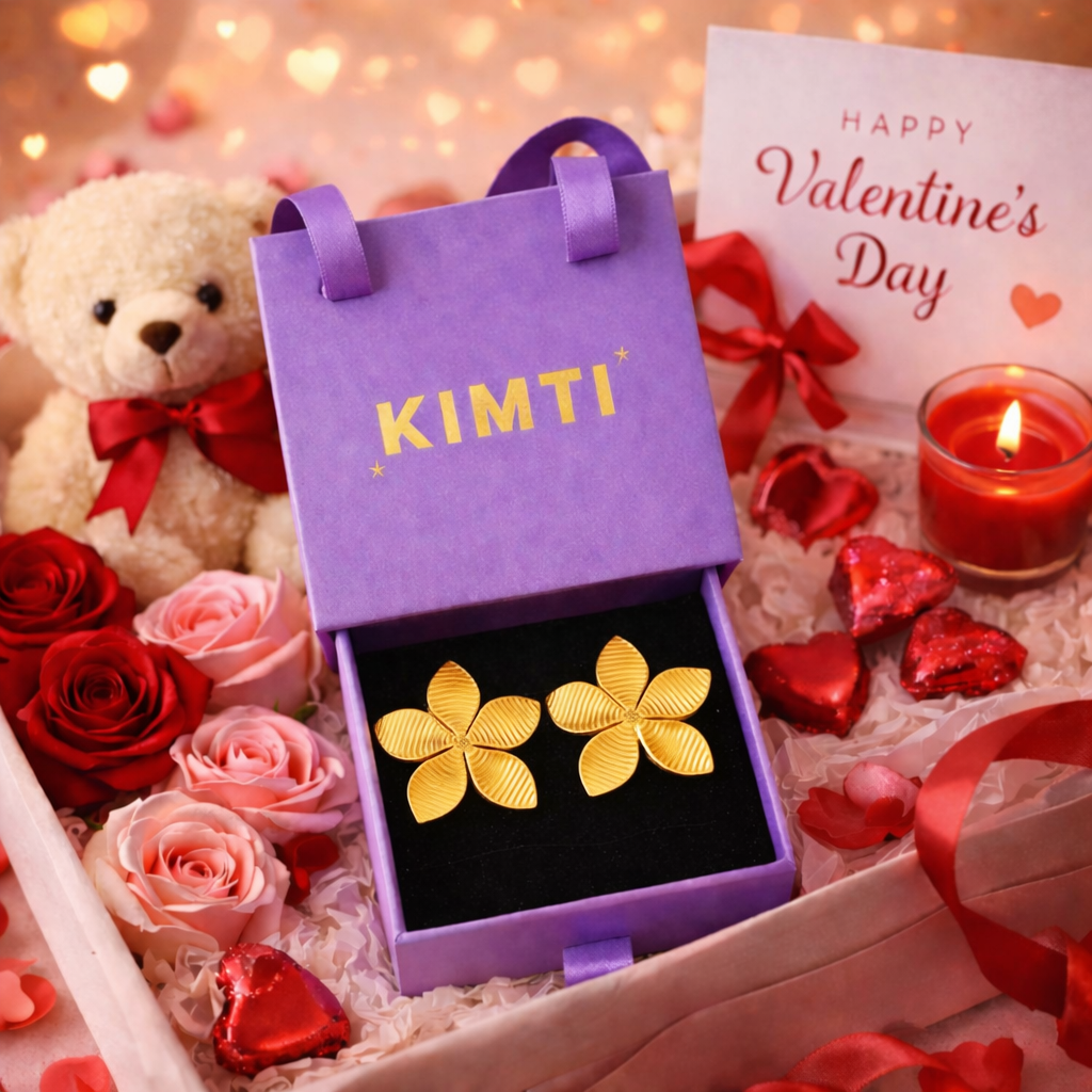 18K Gold Plated Flower Anti Tarnish Stud Earrings