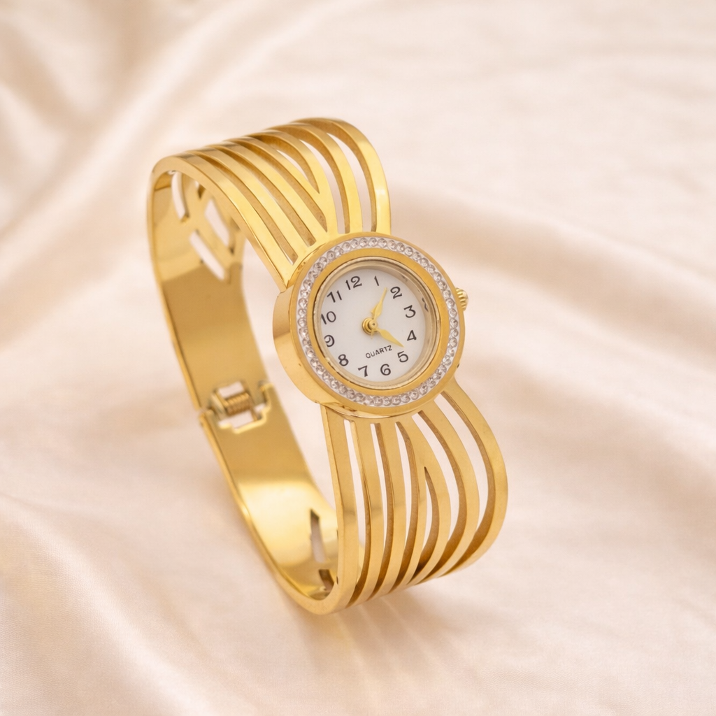 Gold Plated Anti-Tarnish LuxeLattice Timepiece Watch