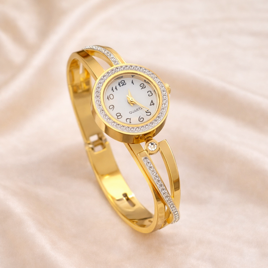 Gold Plated Anti-Tarnish Openable Kada Wrist Watch