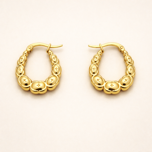 18K Gold Plated Bubble Hoop Earrings