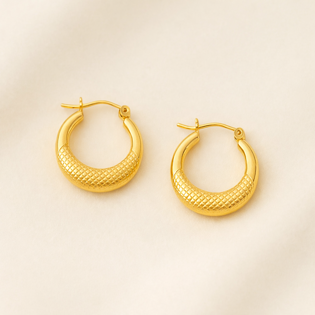 18K Gold Plated Moon Hoops Anti Tarnish Earring