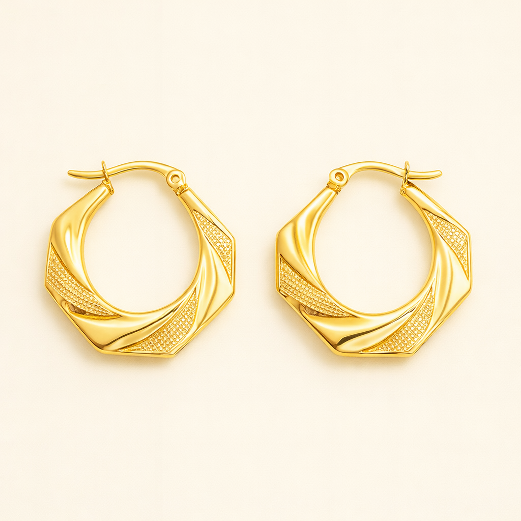18k gold plated Solaris Hoops earring
