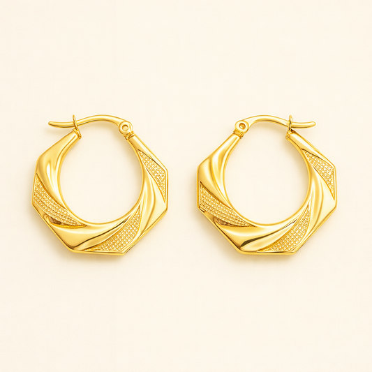 18k gold plated Solaris Hoops earring