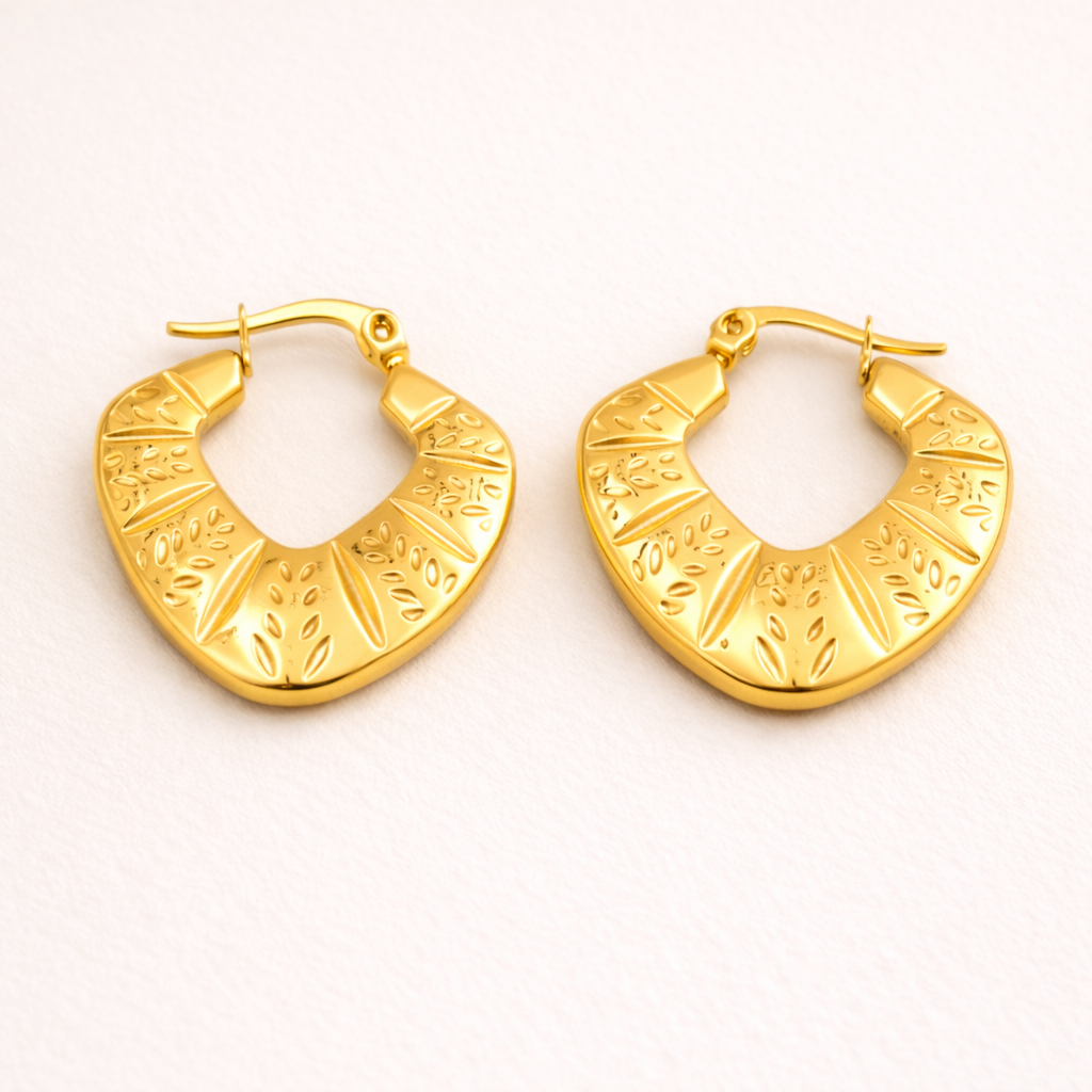 18K Gold Plated Coil Chic Hoop Earring