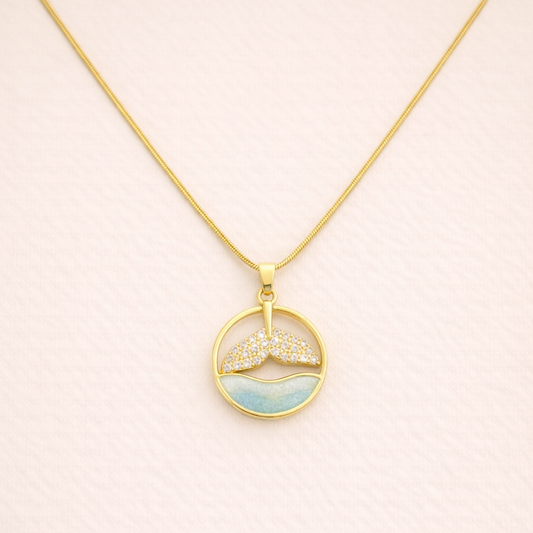 18k Gold Plated Ocean Fish Tail Necklace