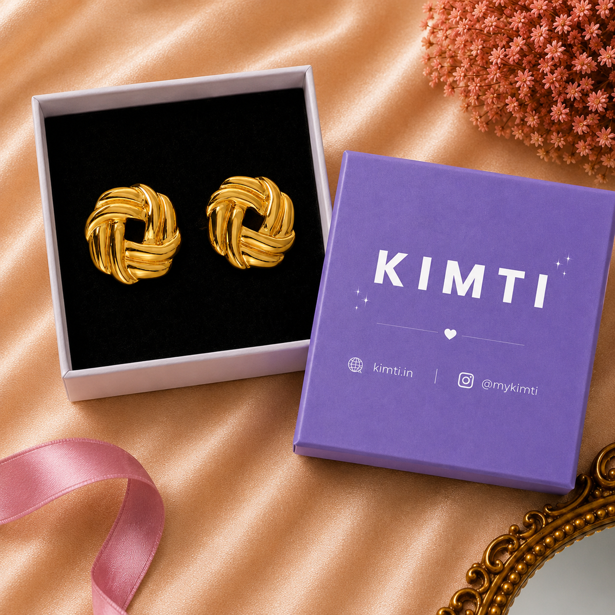 18K Gold Stainless Steel Stud Earrings