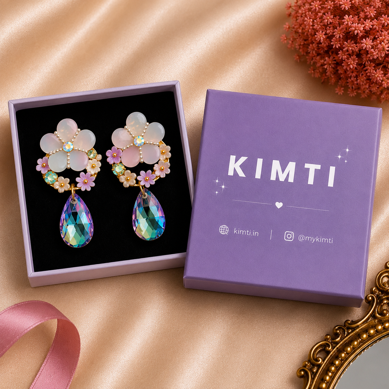 Moonlit Bloom Drops Earring