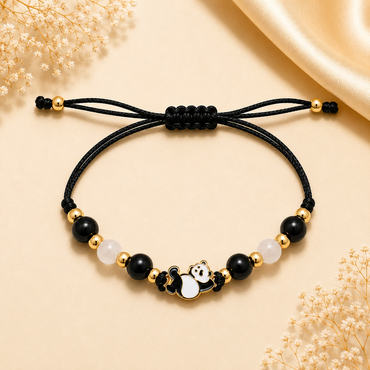 Midnight Panda Charm Bracelet
