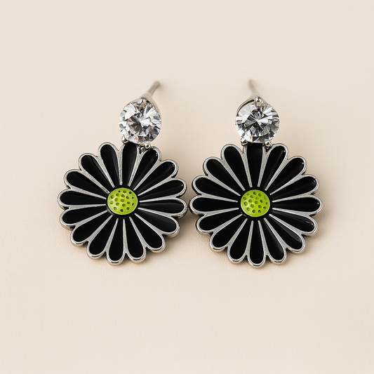 Midnight Daisy Drops Earring