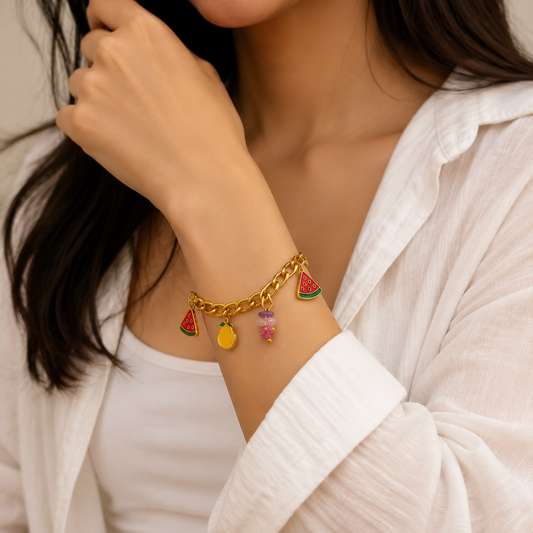 18K Gold Plated Fruit Fiesta Gold Bracelet