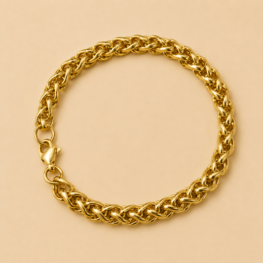 Men - Golden Braid Chain Bracelet