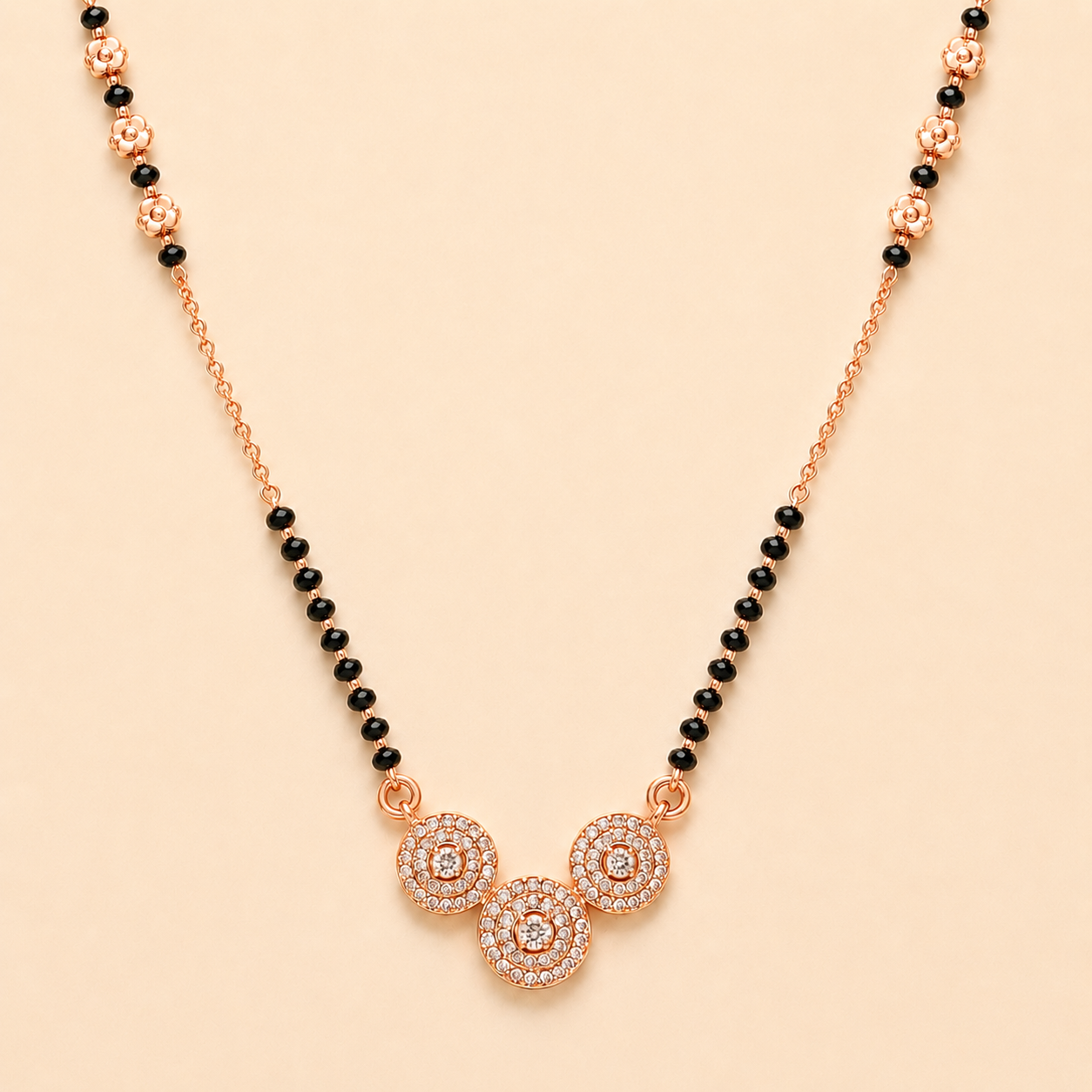 Triple Circle Diamond Mangalsutra