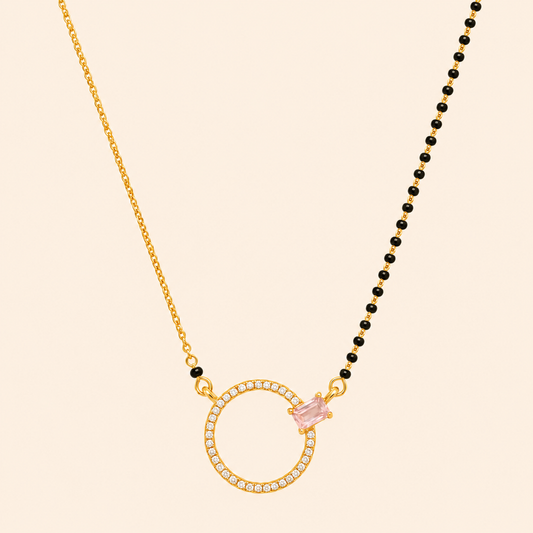 Blush Crystal Circle Mangalsutra