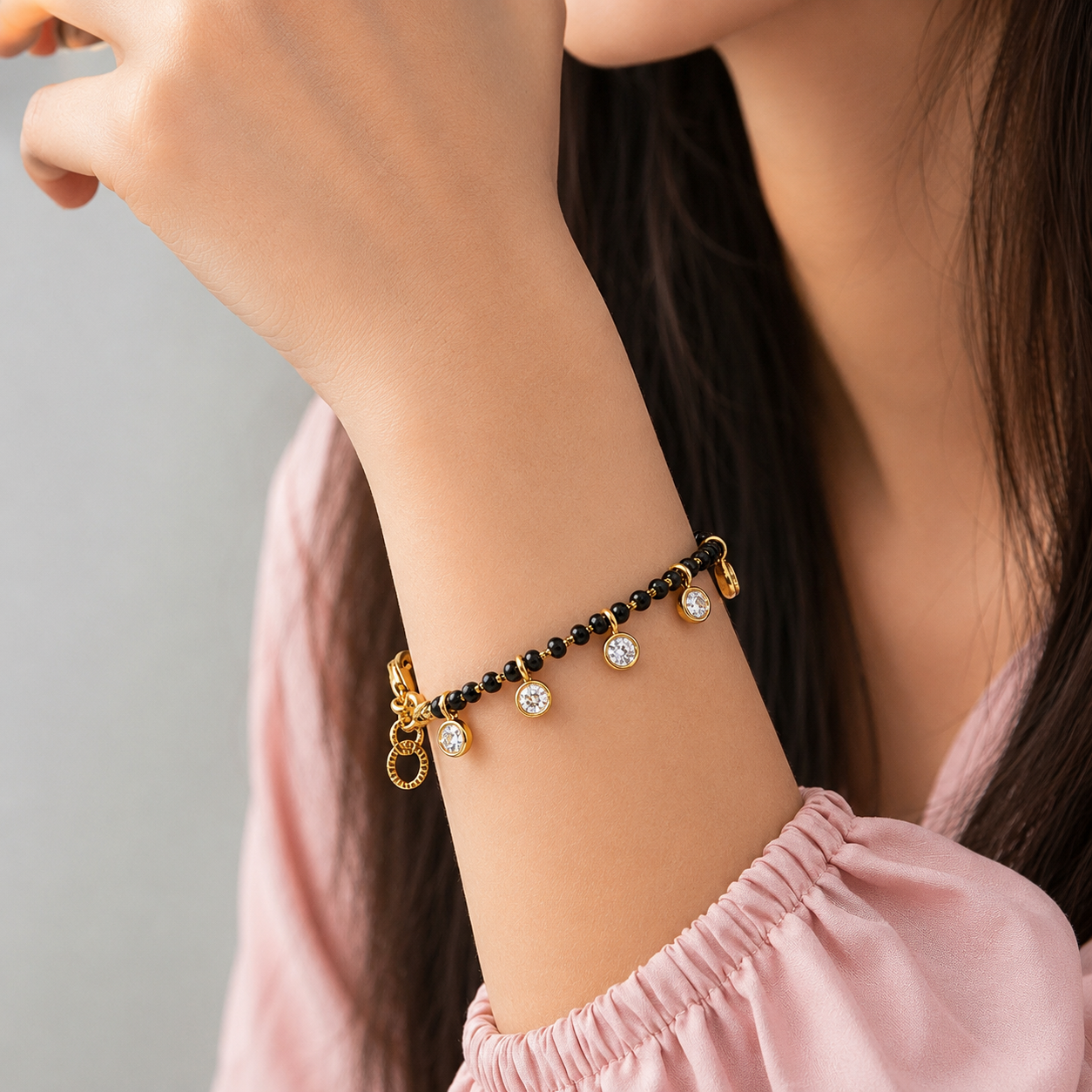 Traditional Diamond Mangalsutra Bracelet
