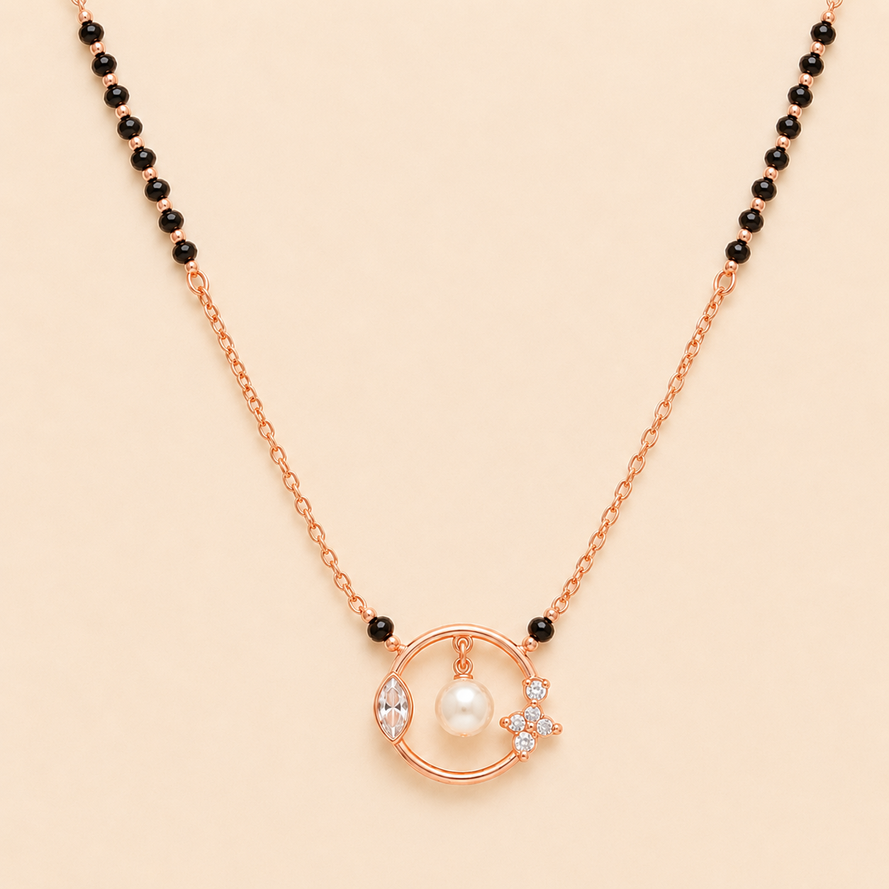 Pearl Charm Diamond Mangalsutra
