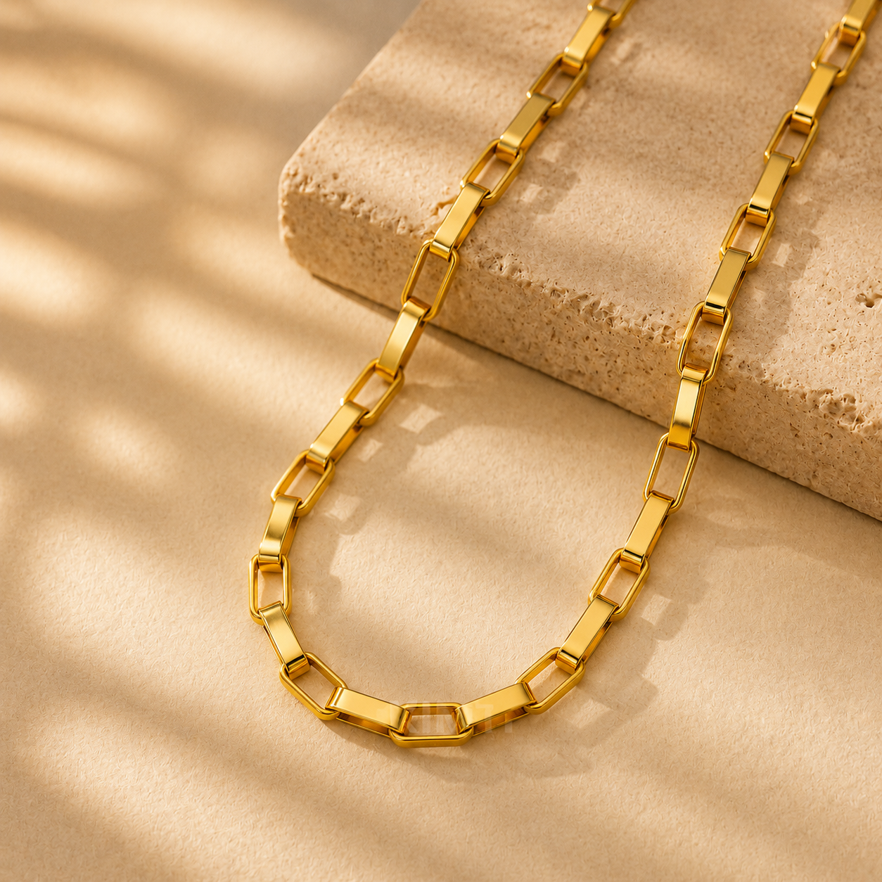 Men-18k Gold-Plated Anti Tarnish Long Link Chain