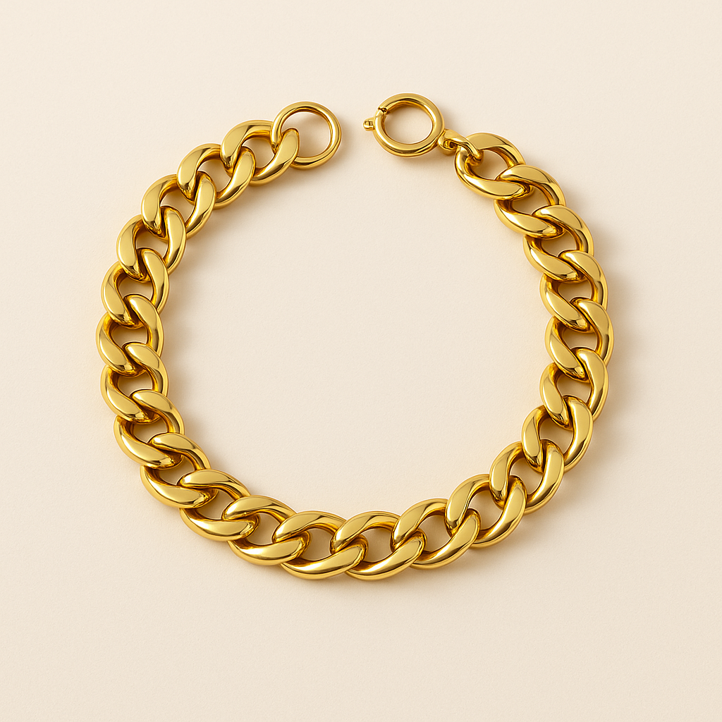 Men-18K Gold Plated Anti Tarnish Chain Bracelet