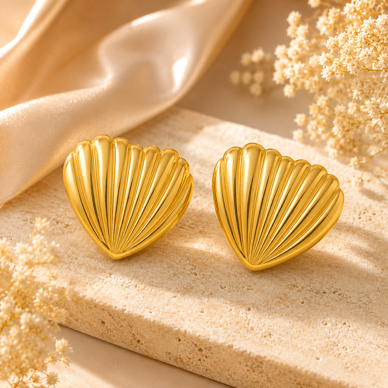 18k Gold Plated Sea Shell Anti Tarnish Earring