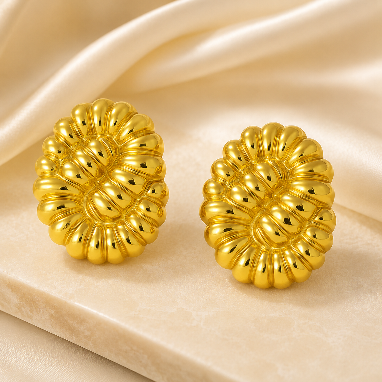 18K Gold Plated  Contemporary Shaped  Earrings
