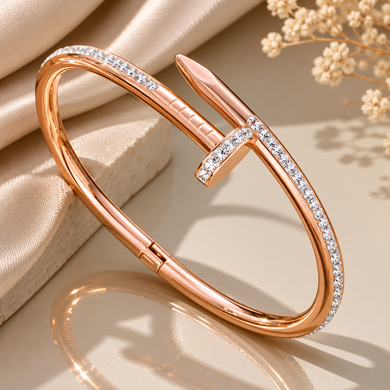 Anushka Sharma's Rose Gold Forever Nail Crystal Bracelet