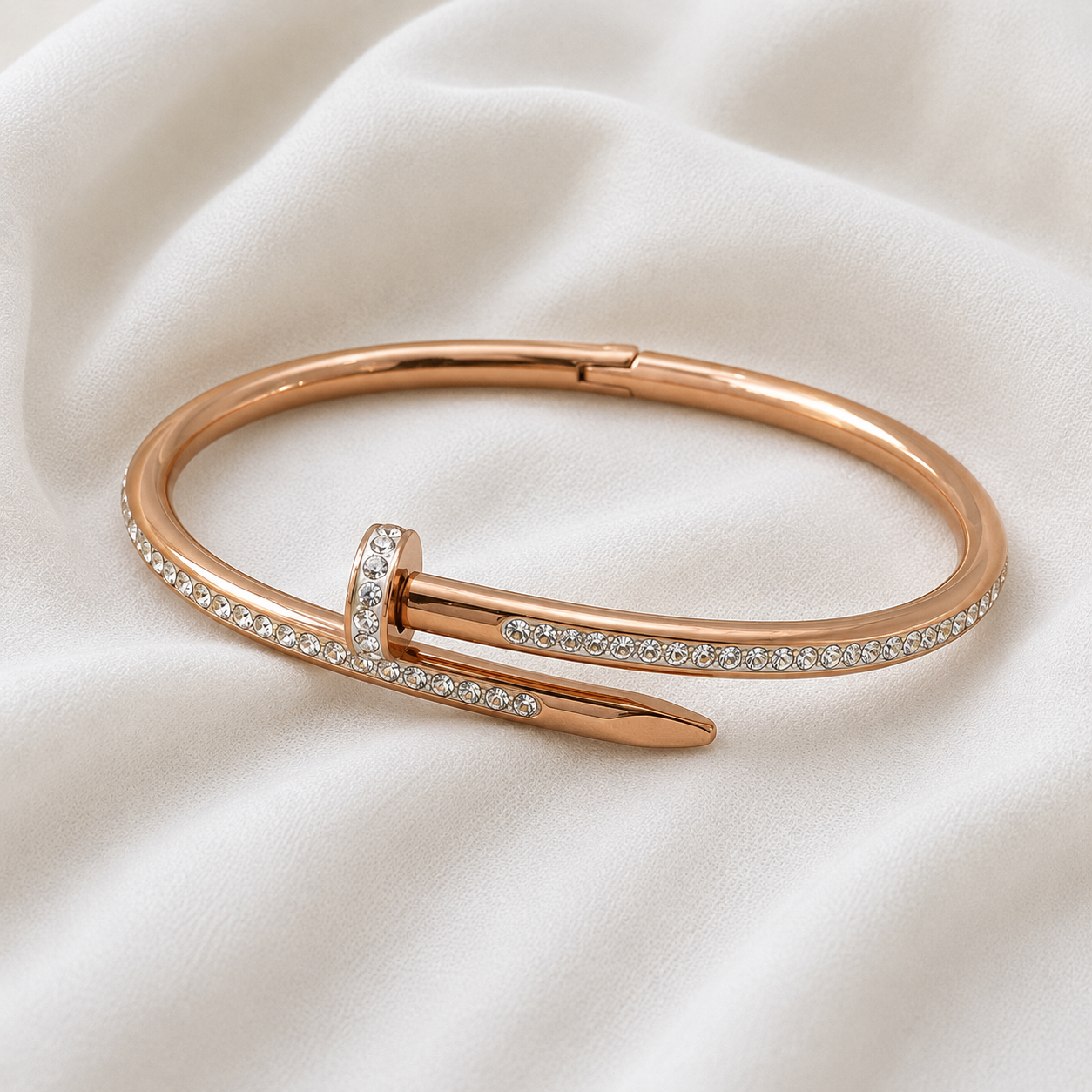 Anushka Sharma's Rose Gold Forever Nail Crystal Bracelet